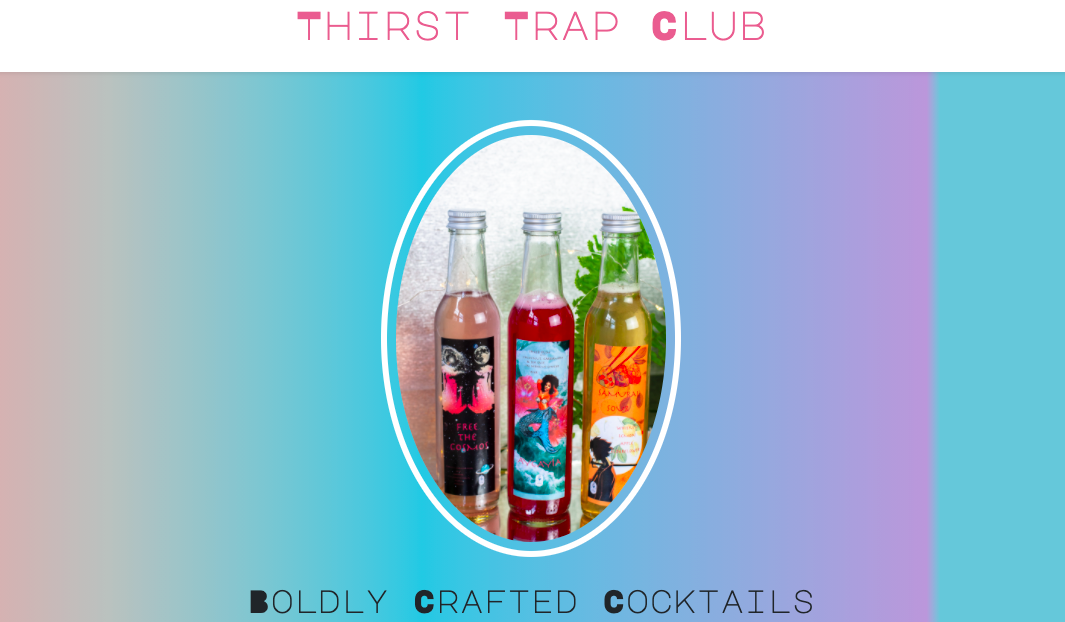 image of bottled cocktails webpage static website